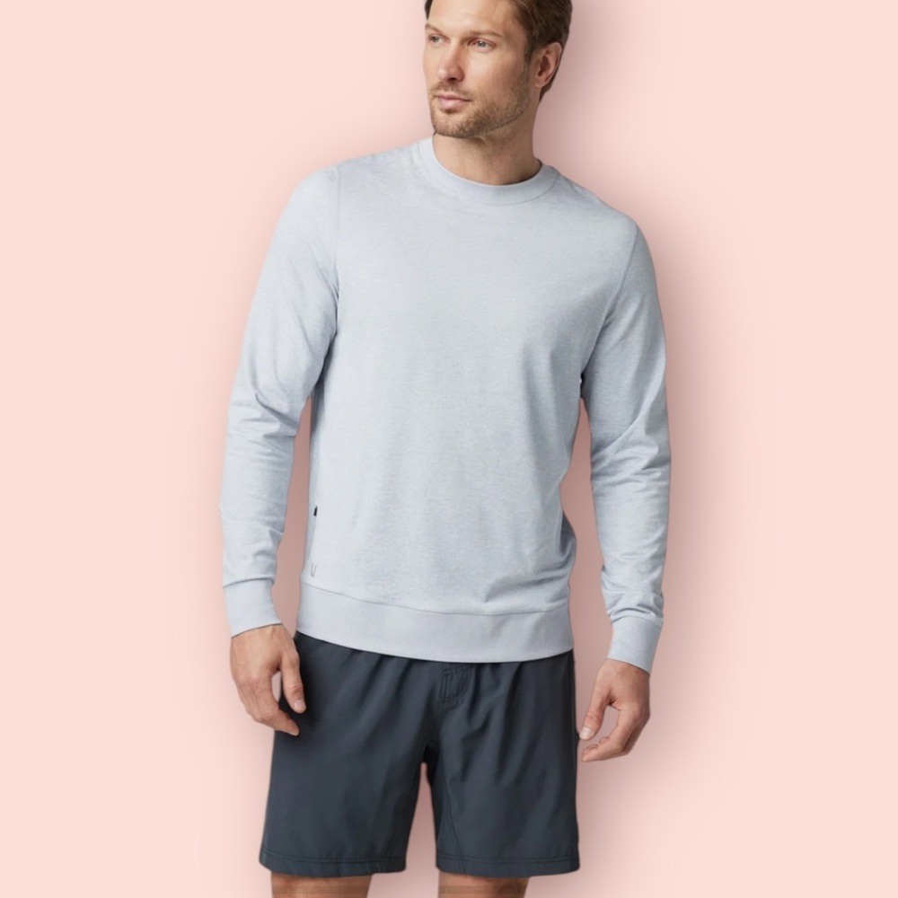 VUORI Ponto Performance Crew Gray Pullover